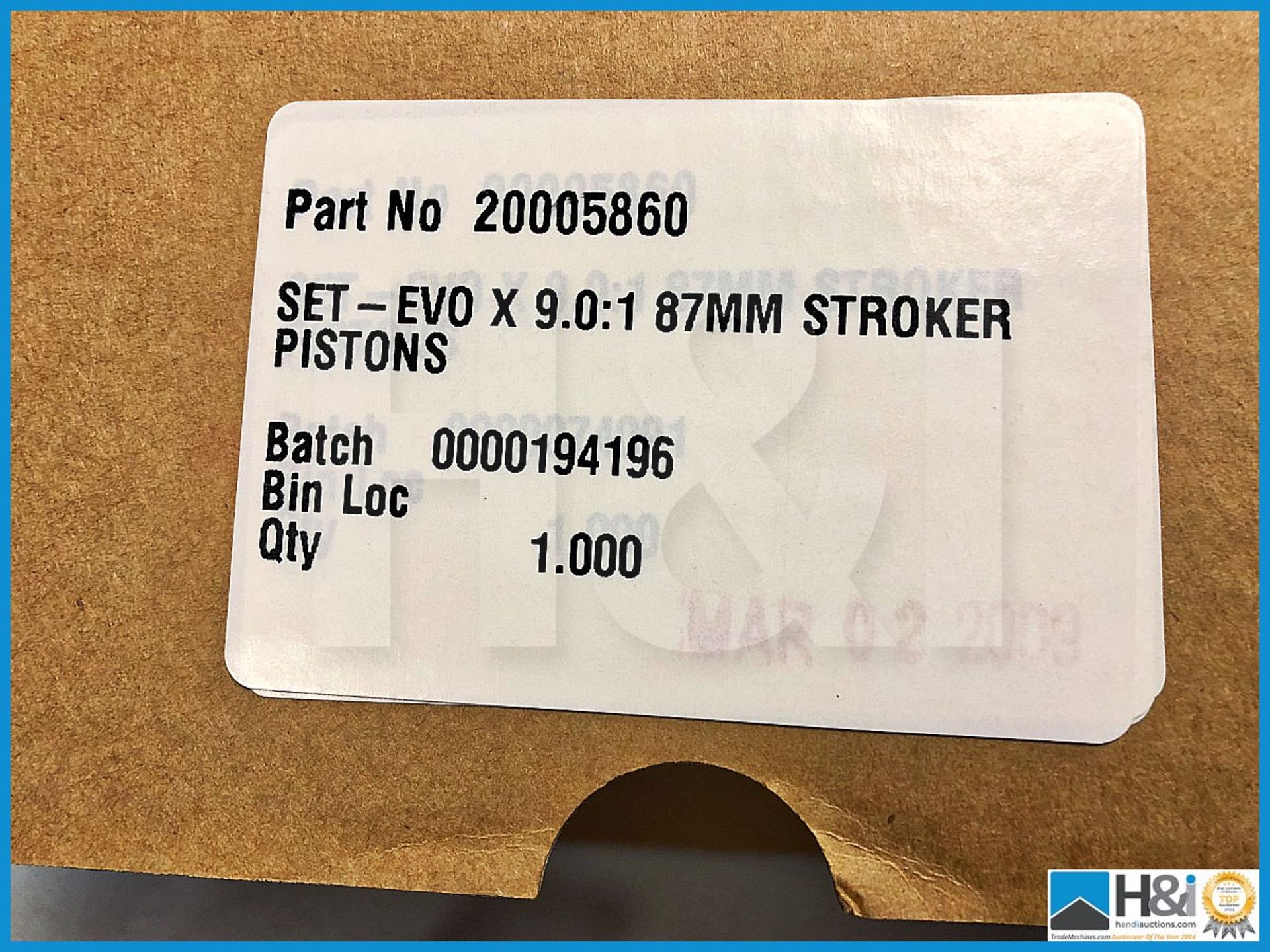 7 x sets of 4 Mitsubishi 4B11T 86mm Evo stroker pistons. Version 2. Code: 20005782 - Image 3 of 3