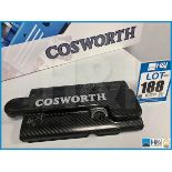 Cosworth Atlantic carbon fibre engine cover marked 'Cosworth'. We're avised that these can be modifi