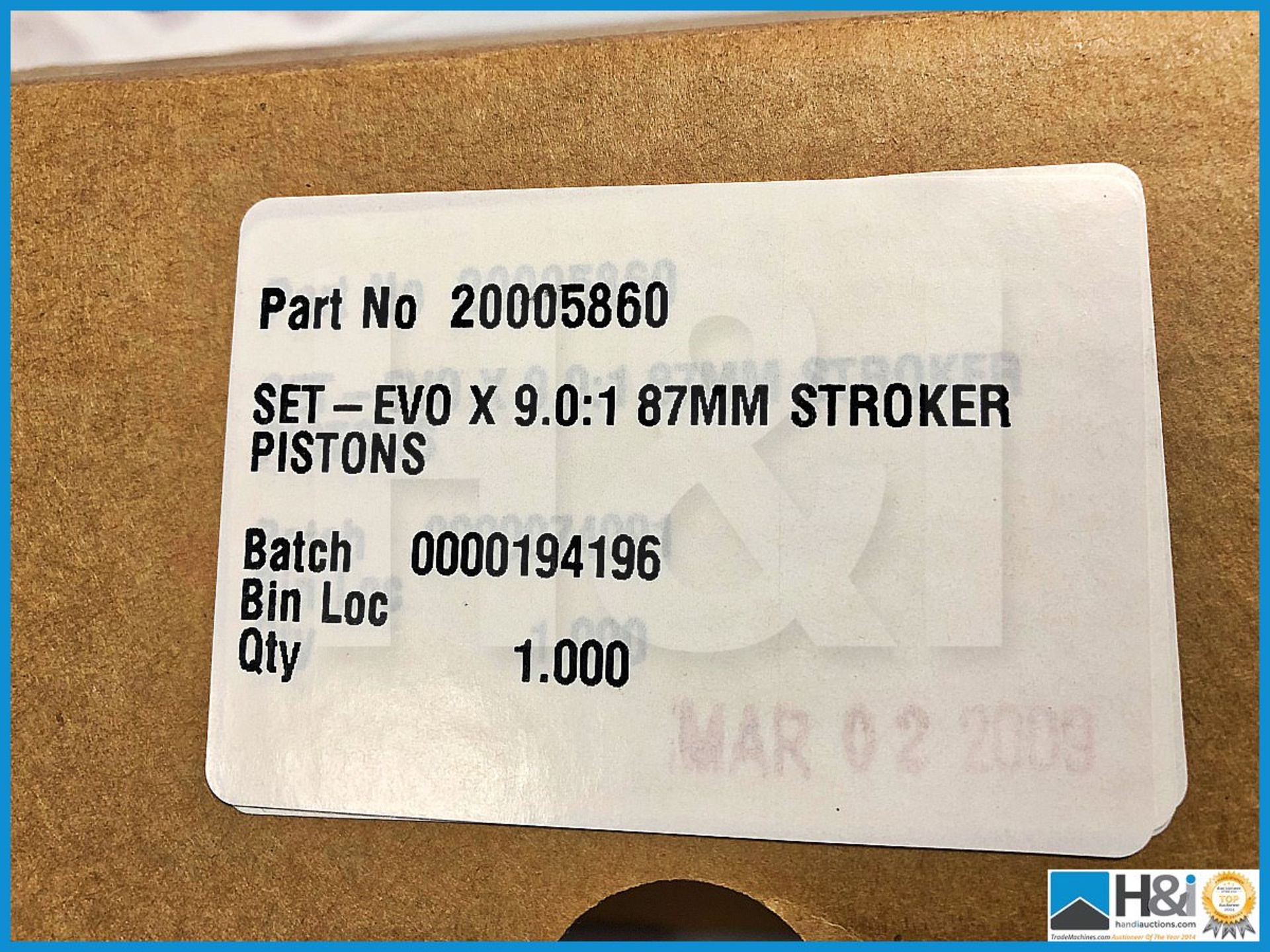 7 x sets of 4 Mitsubishi 4B11T 86mm Evo stroker pistons. Version 2. Code: 20005782 - Image 2 of 2