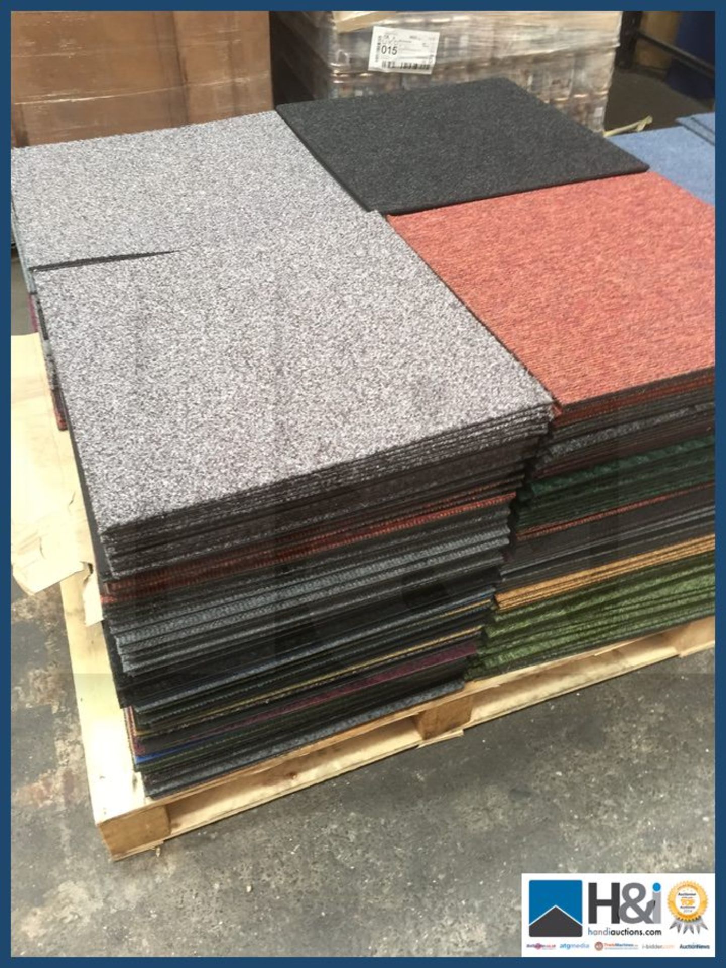 Burmatex contract carpet tiles. Random multi colour. 100 tiles total 25m2 per lot.