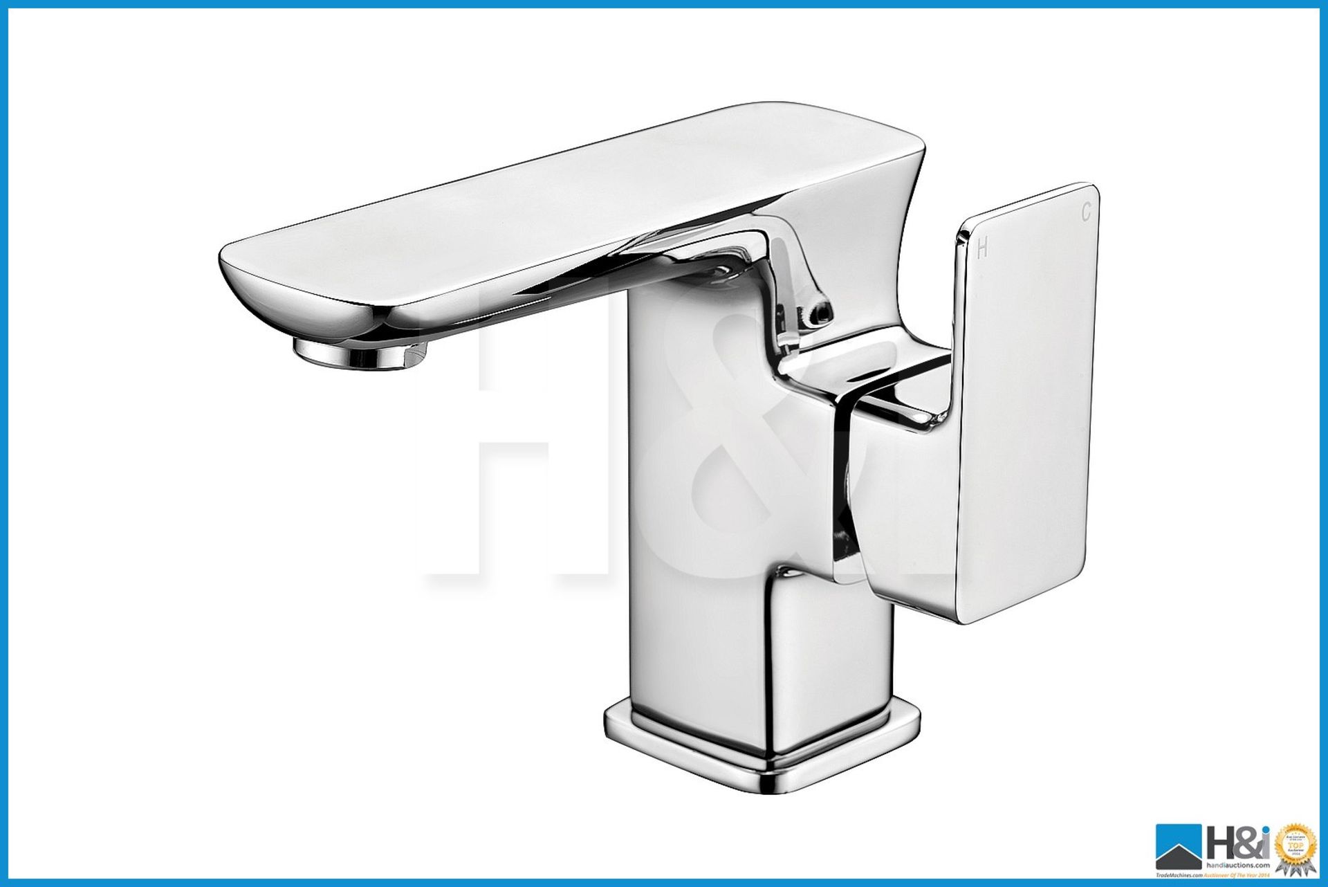 Stunning brand new designer Dima mono basin mixer tap in polsihed chrome finish with click clack was