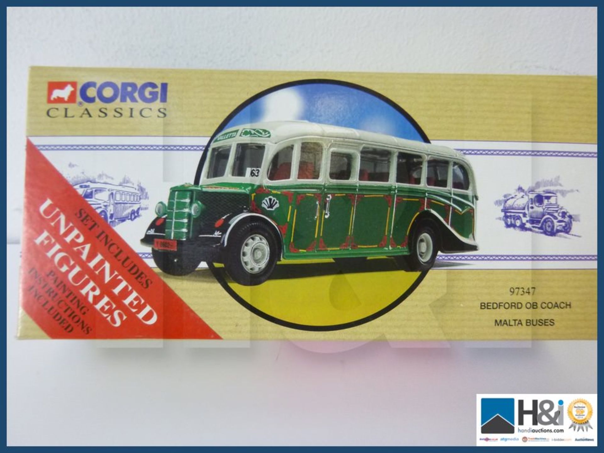 Corgi Bedford OB Coach Malta bus. Set includes unpainted figures. Painting instructions included. - Image 3 of 3