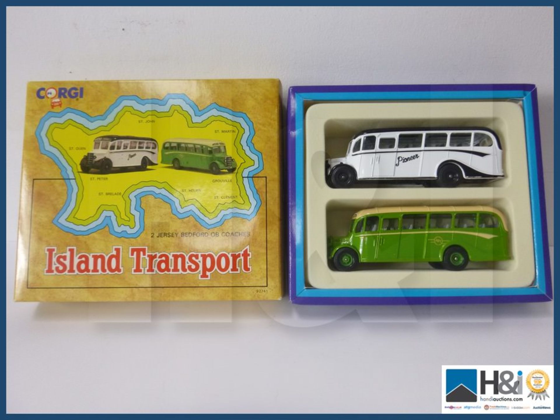 Corgi island transport x2 Jersey Bedford OB coaches. - Image 2 of 2