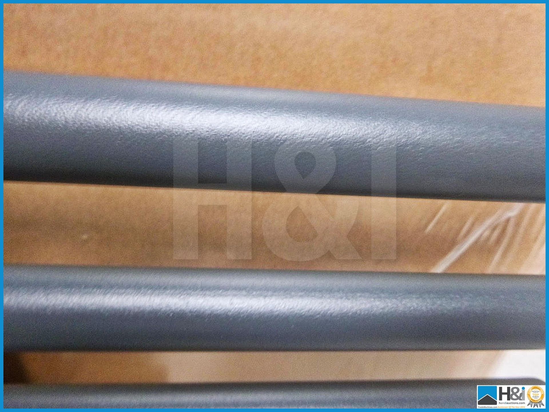 Designer tube on tube alternate rail towel radiator in matt gray 715mm X 550mm. RRP £289. - Image 3 of 3