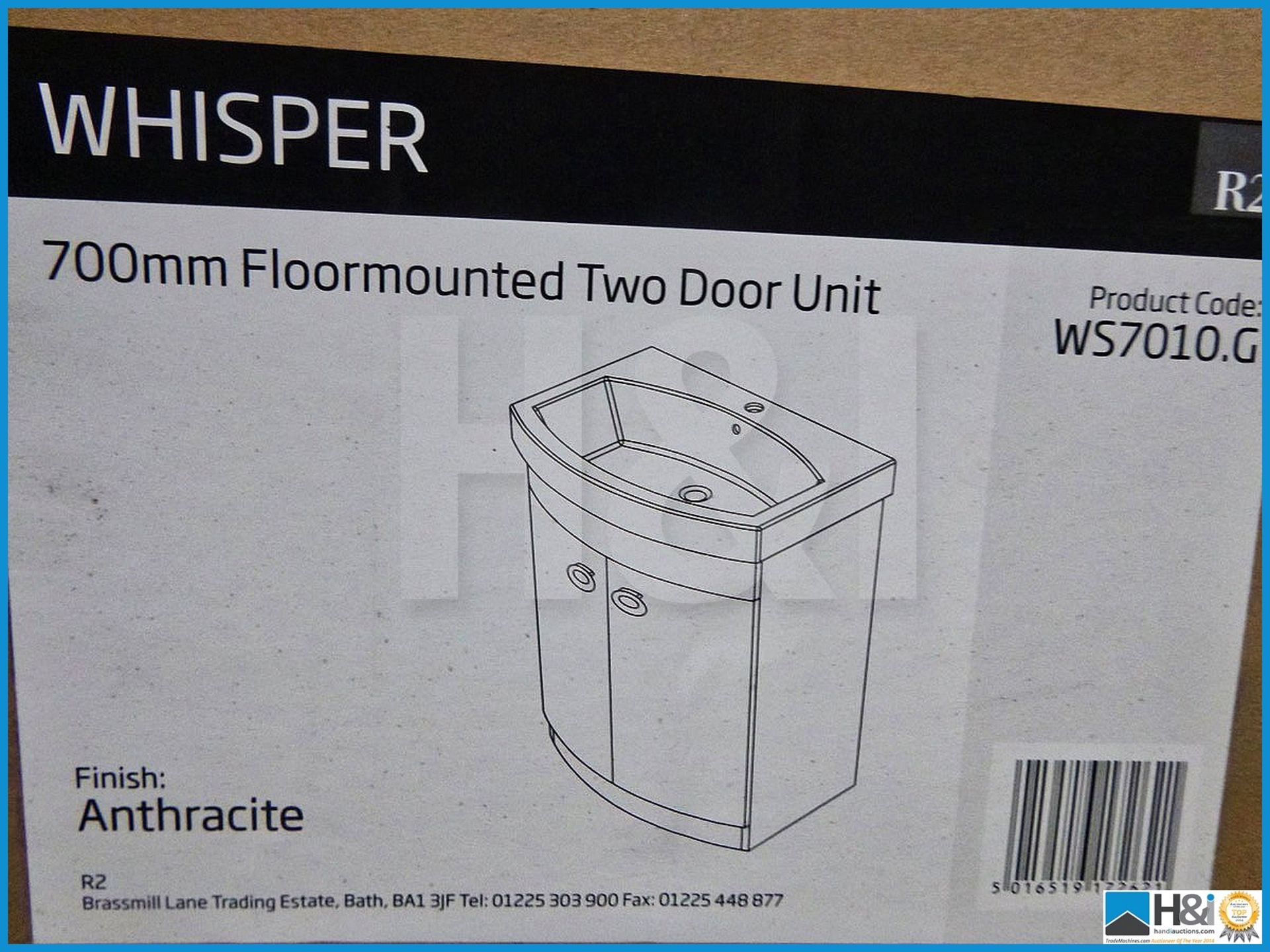 Roper roads whisper 700mm floor mounted two door unit in anthracite with Brit ceramic basin and comp - Image 6 of 6