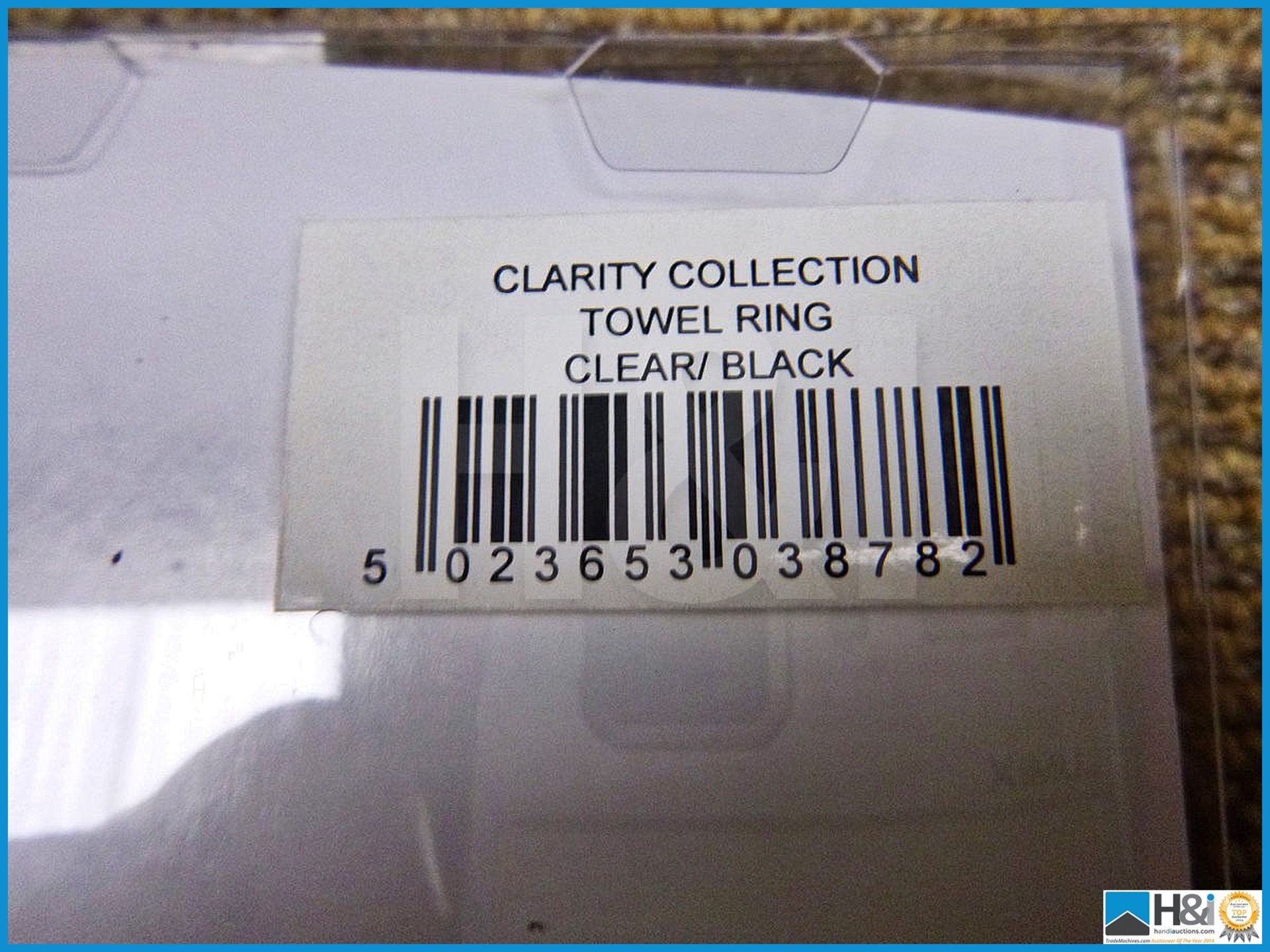 Showerdrape towel ring clear/black from the clarity collection. - Image 3 of 3