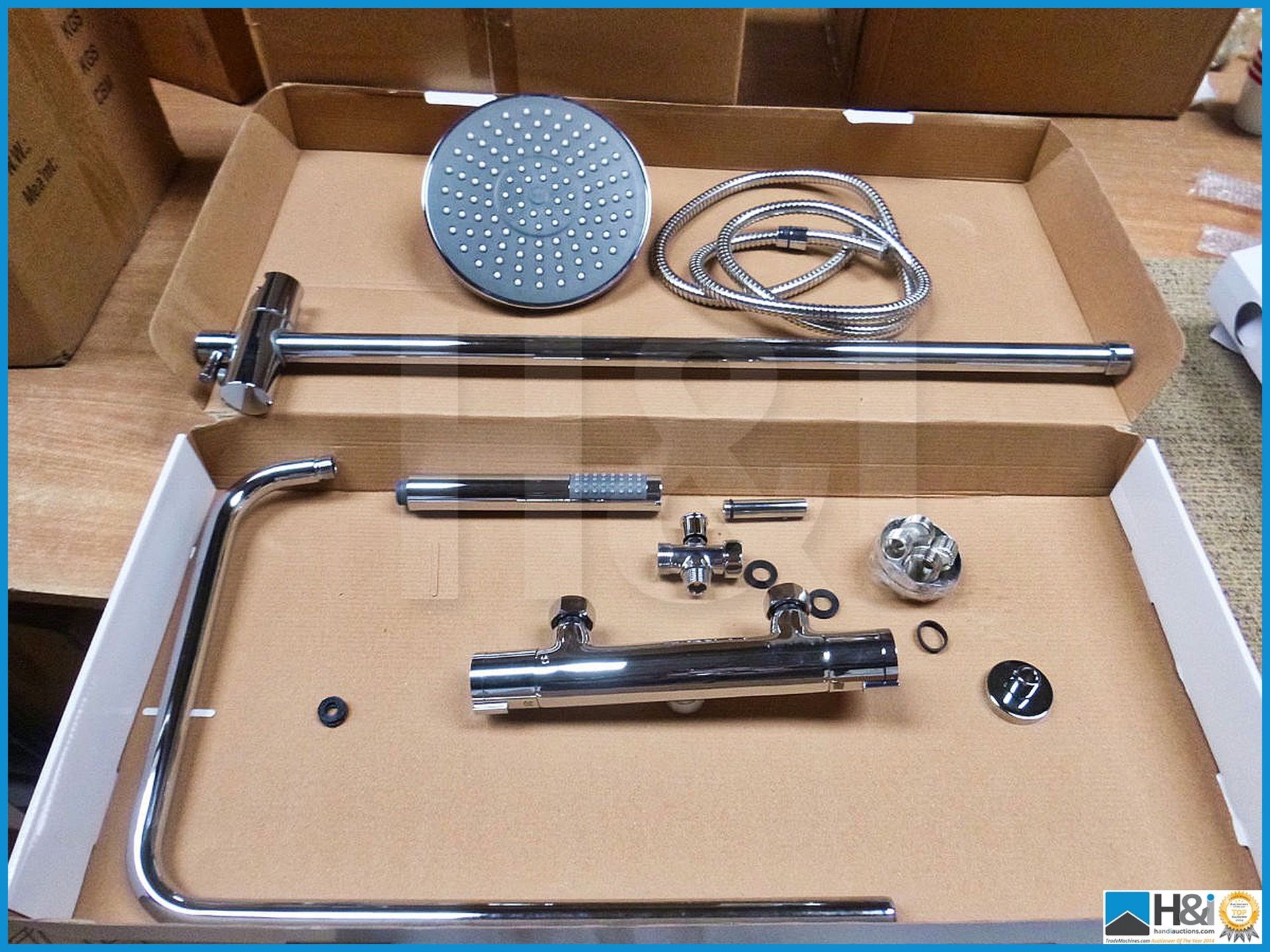 Ultra JTY375 chrome thermostatic bar valve shower kit.