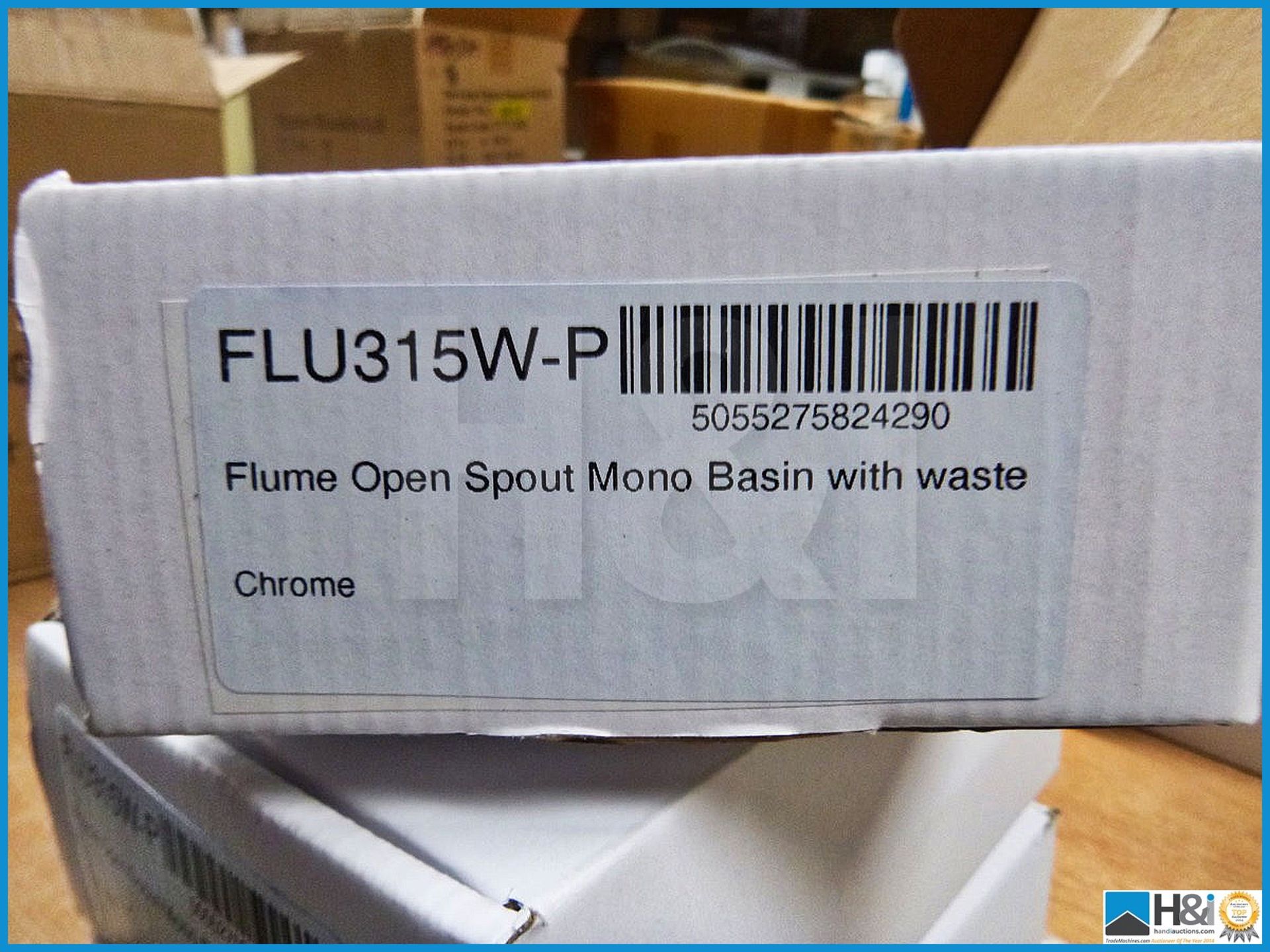 Ultra Flume chrome open spout mono basin mixer with click clack waste. - Image 5 of 5