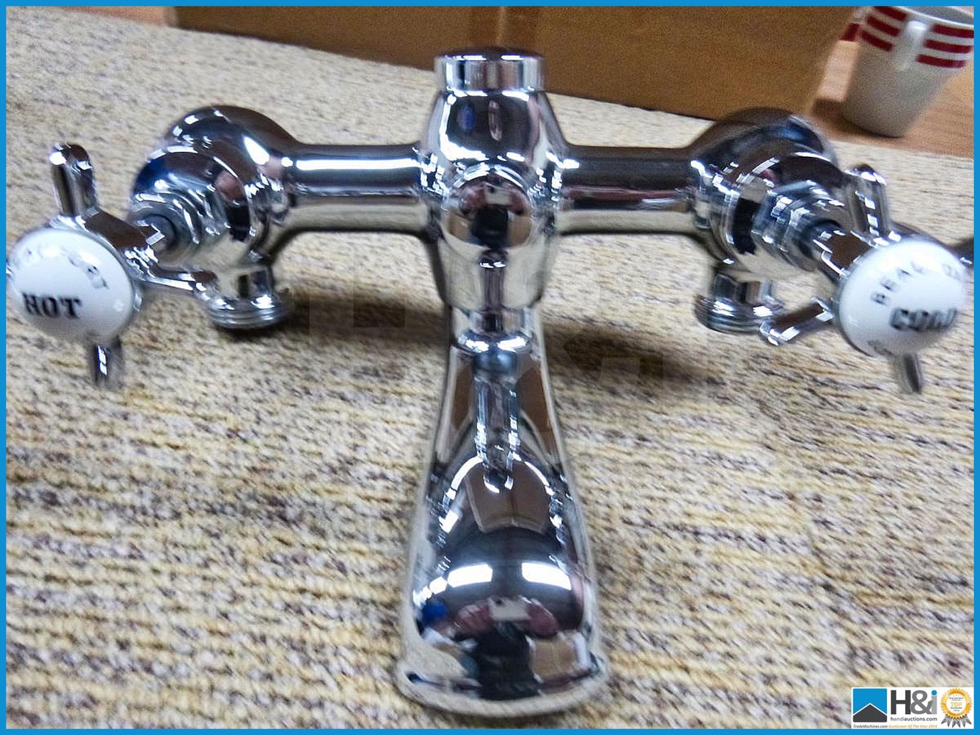 Beaumont chrome bath filler cross handles. - Image 2 of 3