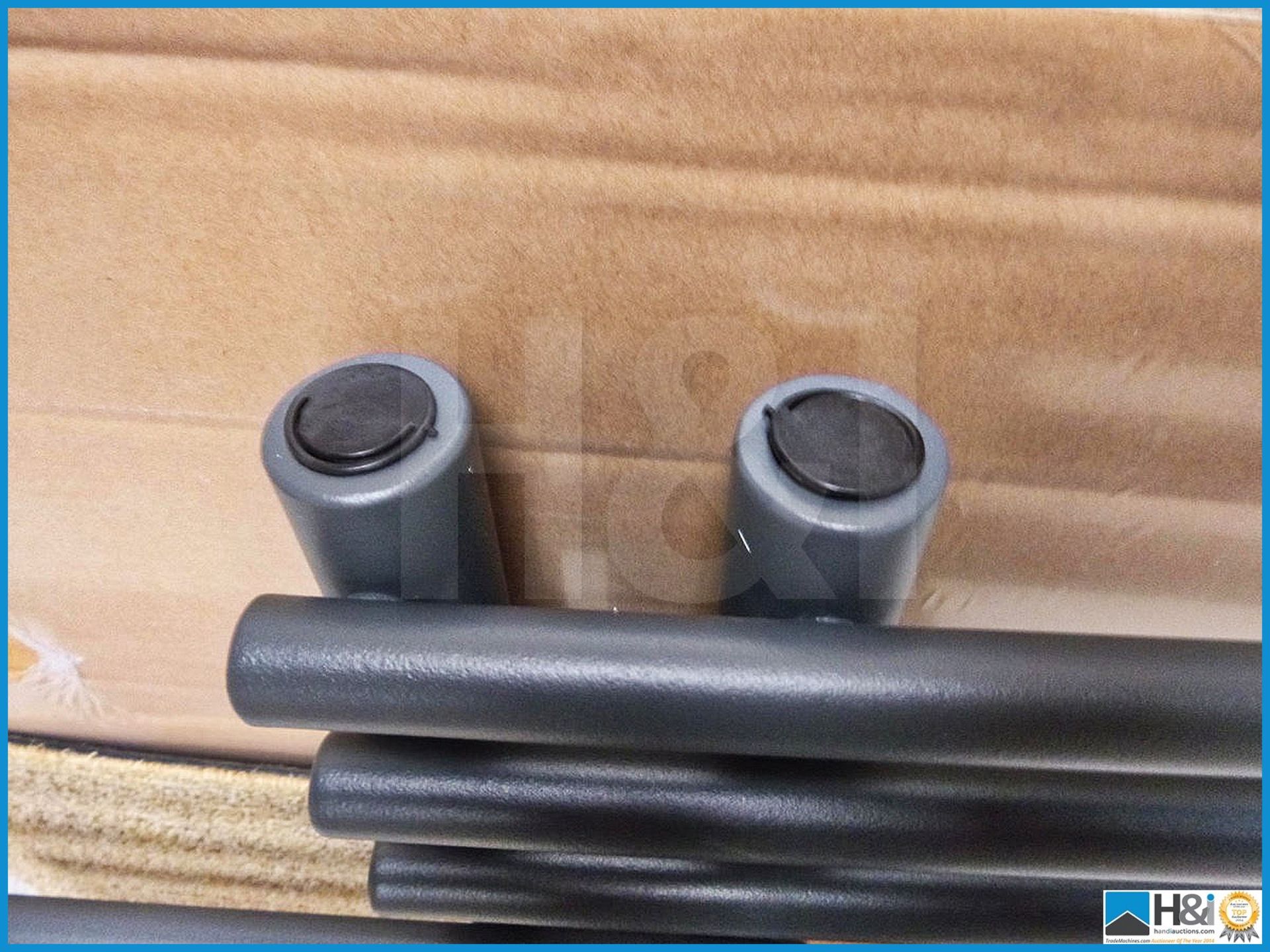 Designer tube on tube alternate rail towel radiator in matt gray 715mm X 550mm. RRP £289. - Image 2 of 3