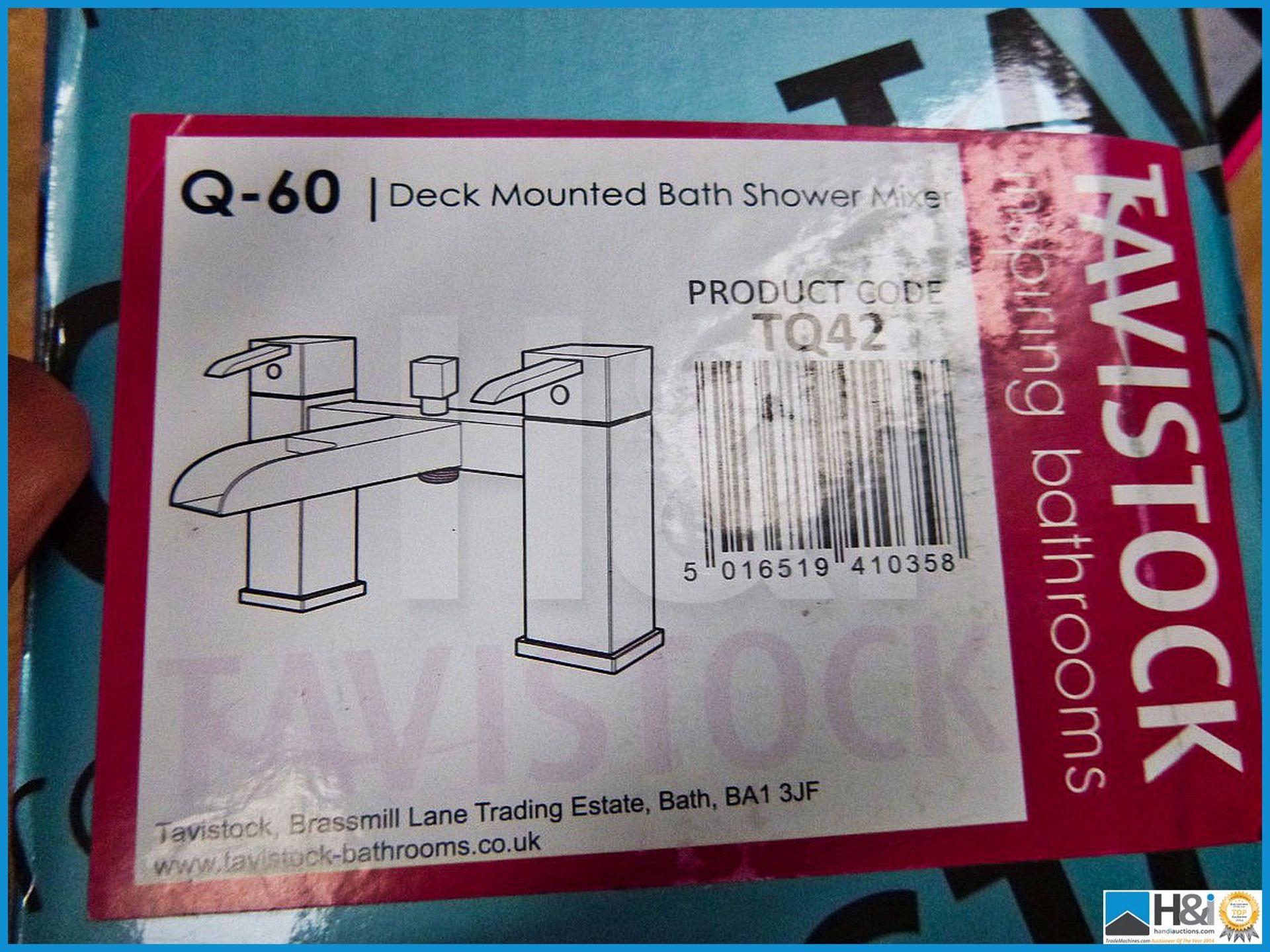 Tavistock designer deck mounted waterfall tap Q 60 bath shower mixer. RRP £349. - Image 4 of 5