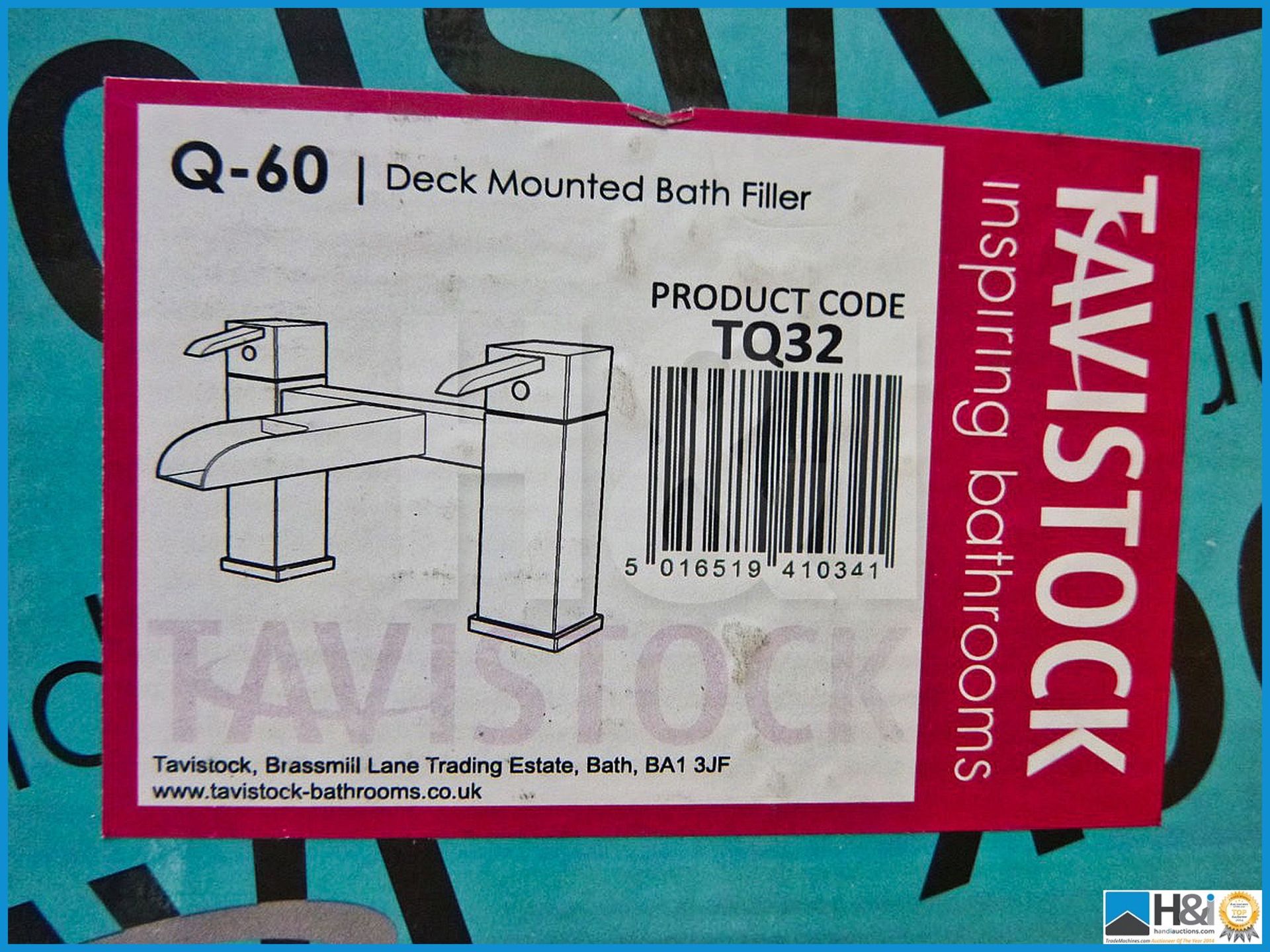 Tavistock designer deck mounted waterfall bath filler model Q60. RRP £329. - Image 3 of 3