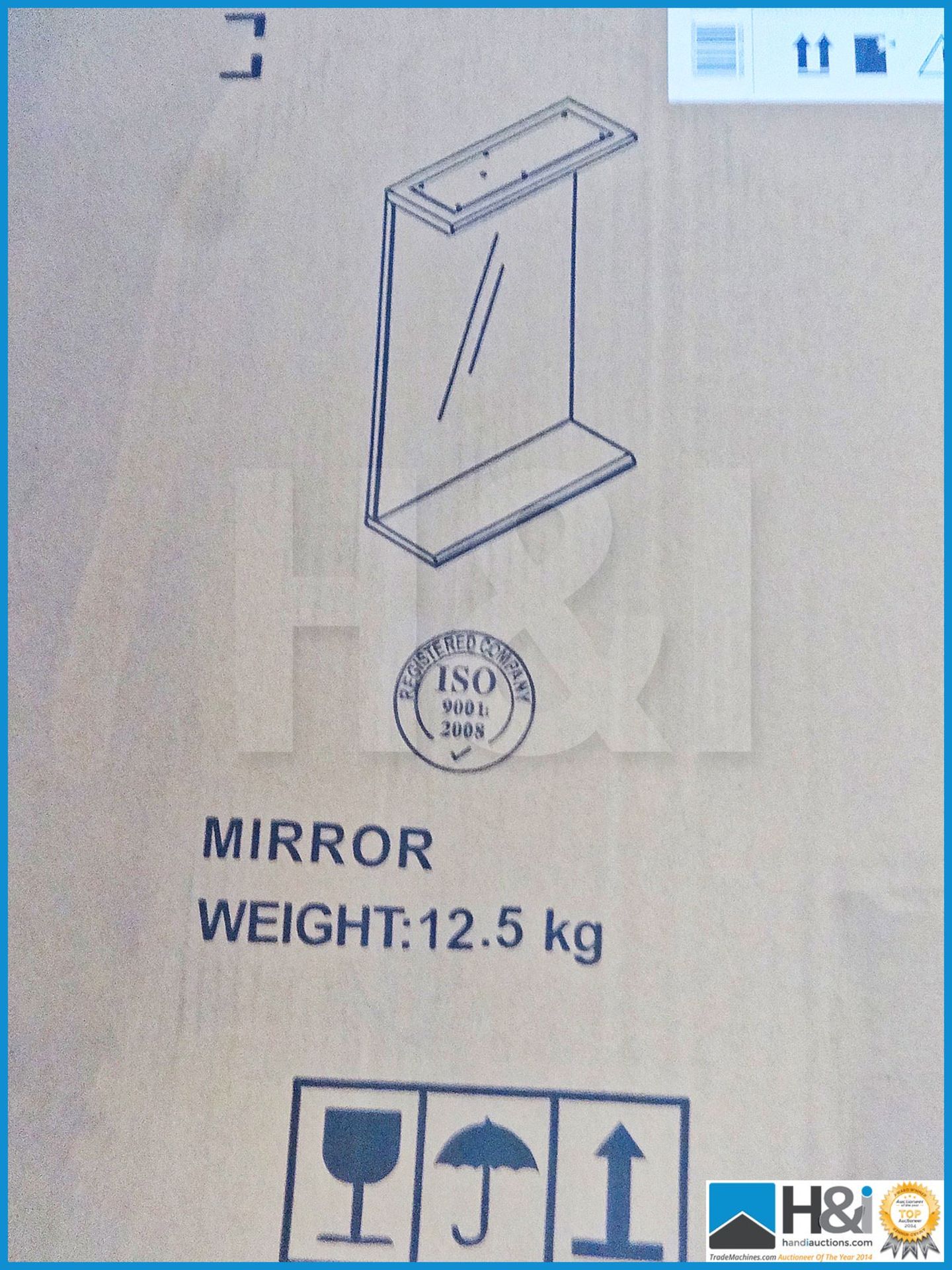 Ultra high gloss white mirror with overhead light 750mm X 450mm. RRP £375. - Image 2 of 4