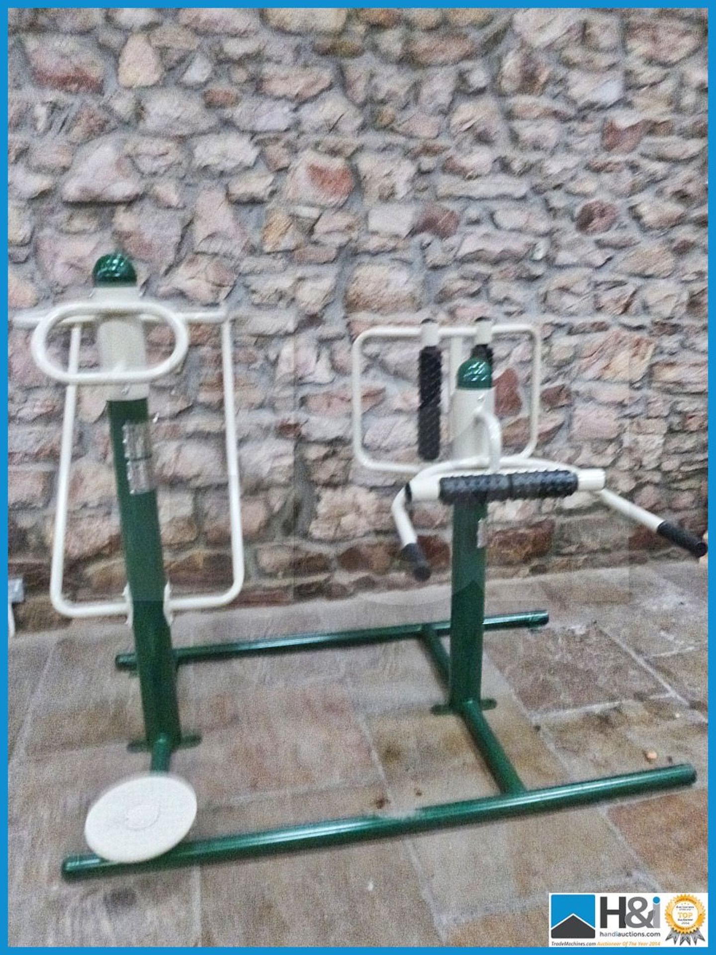 Outdoor fitness equipment comprising of Back massagers, vertical wriggled device and parallel bars . - Image 2 of 8