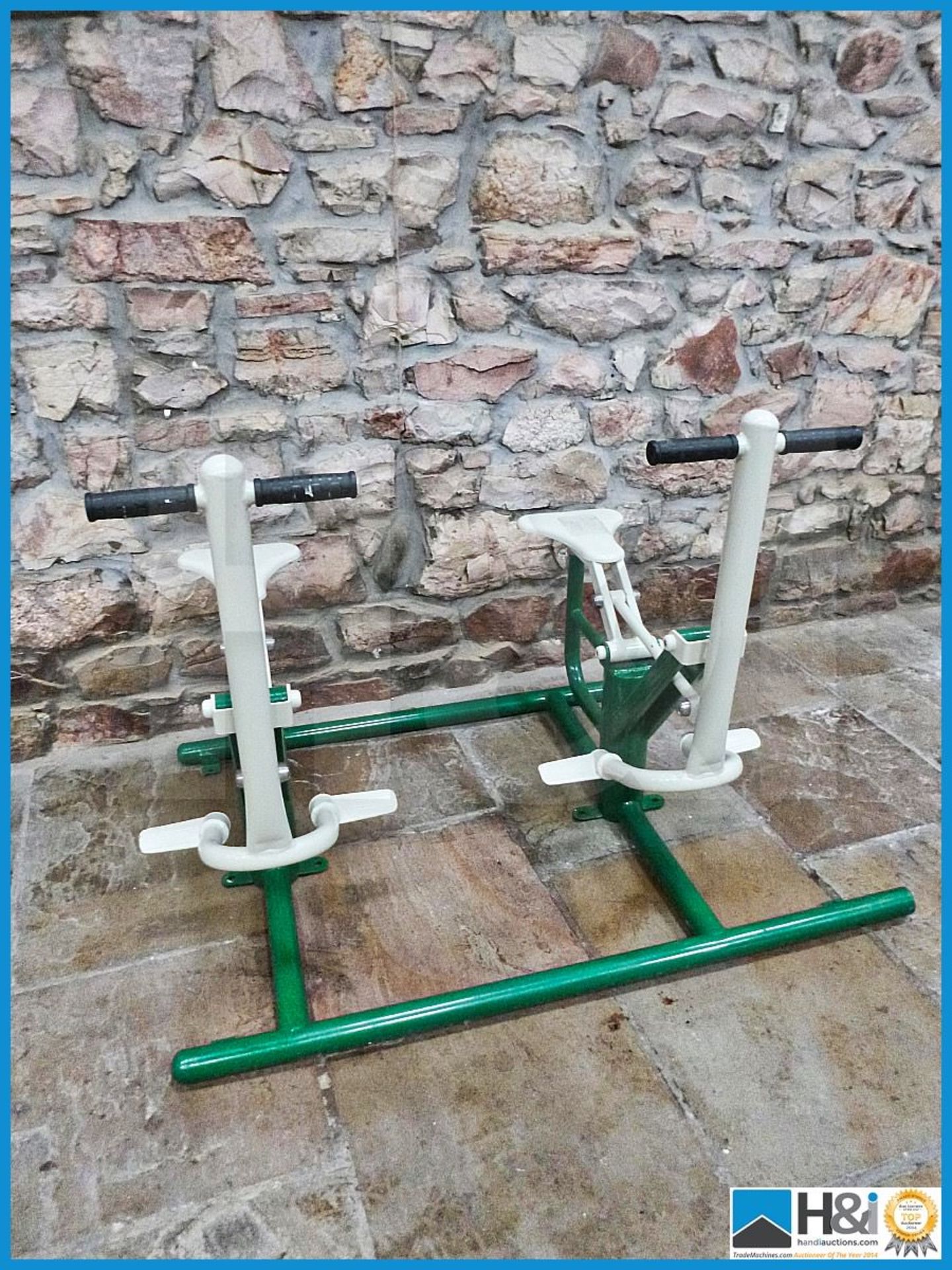 Outdoor fitness equipment comprising two pull up bikes . Solid metal construction new and unused RR - Image 2 of 7