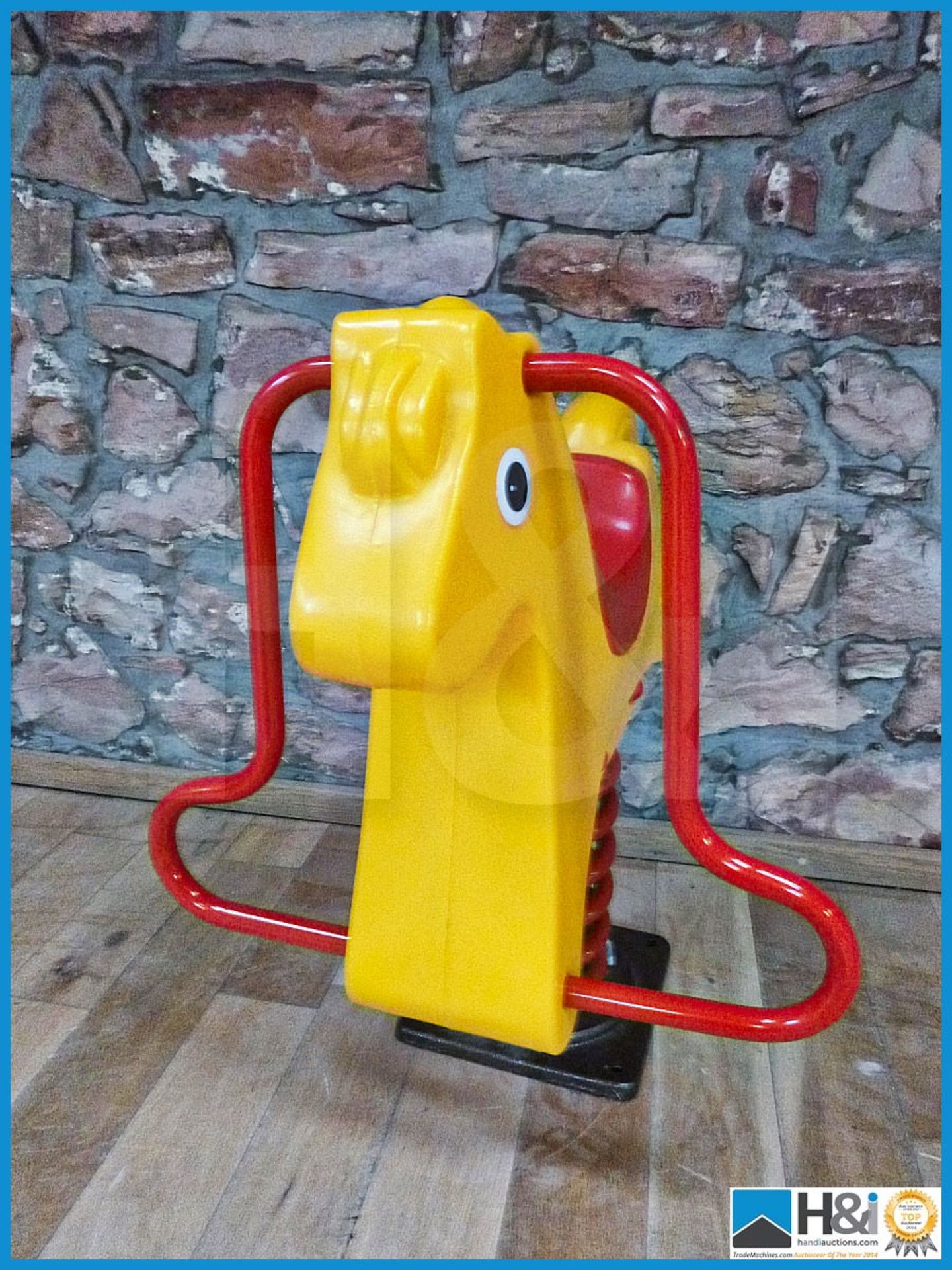 Horse outdoor children's playground spring toy solid metal and plastic construction new and unused. - Bild 3 aus 5