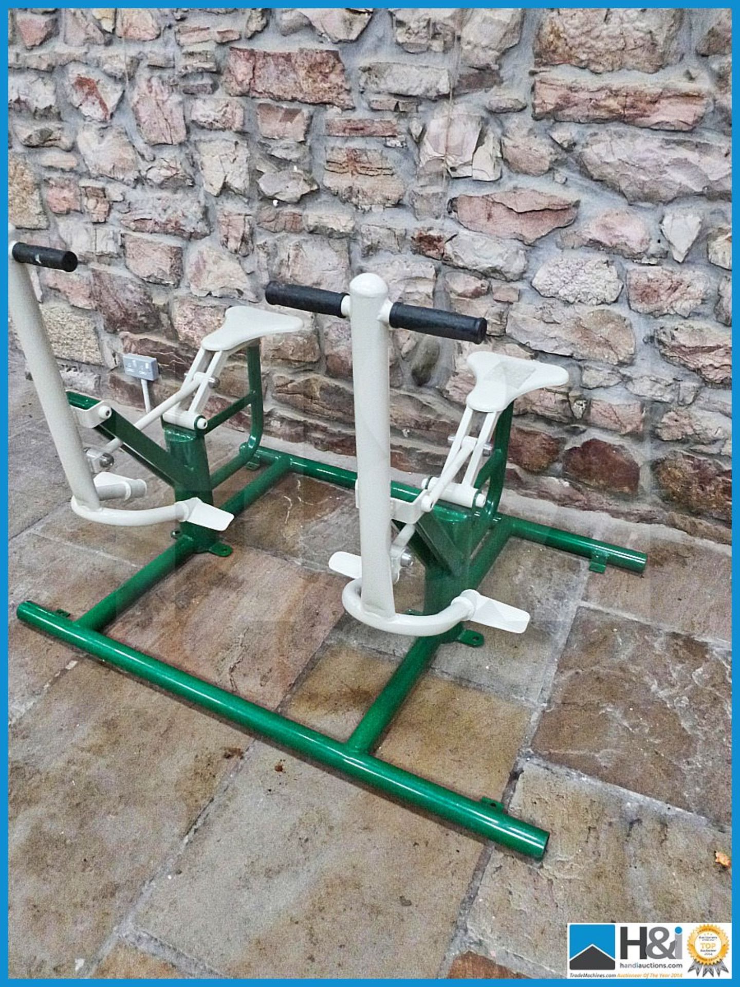 Outdoor fitness equipment comprising two pull up bikes . Solid metal construction new and unused RR - Image 4 of 7