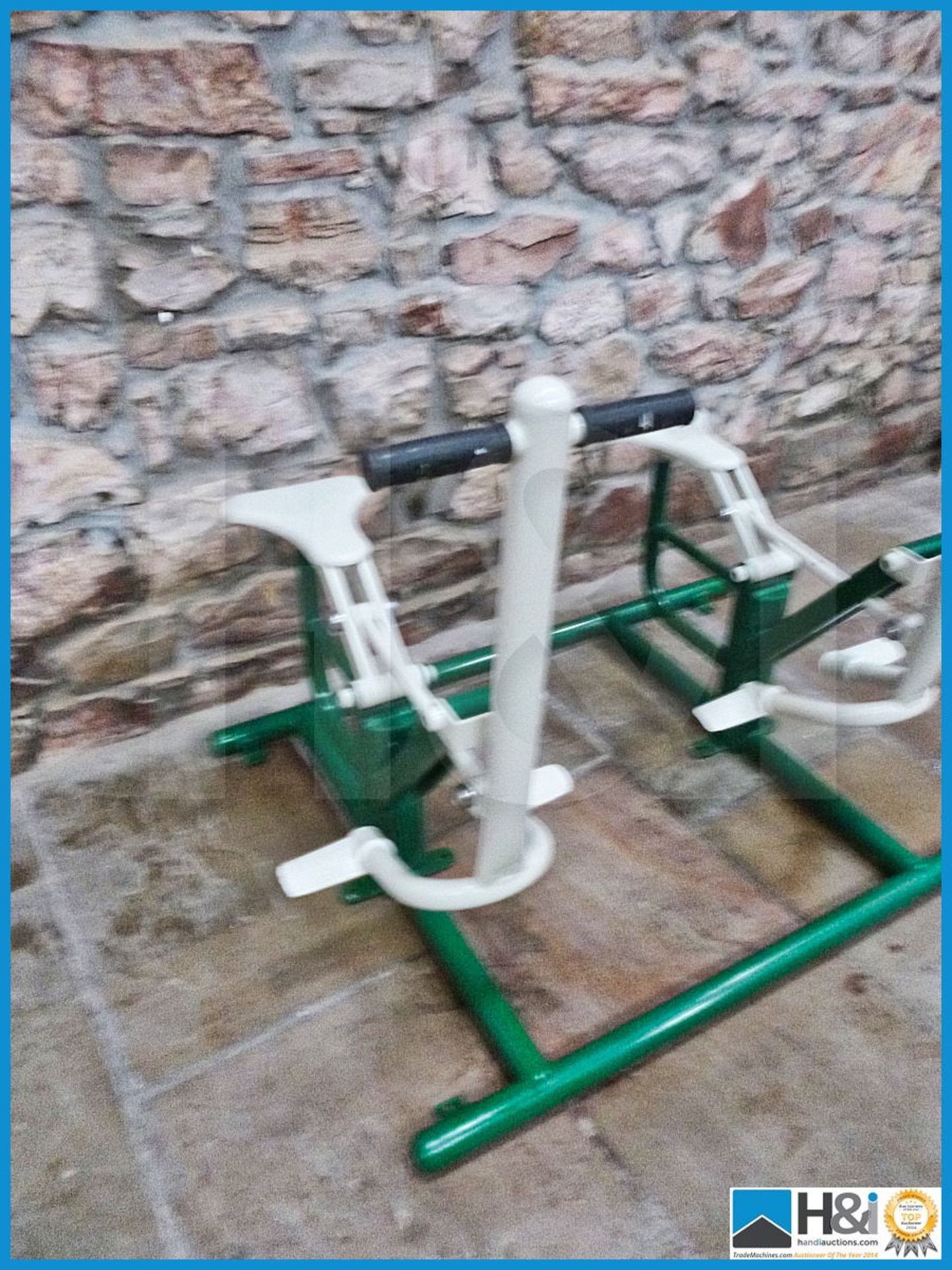 Outdoor fitness equipment comprising two pull up bikes . Solid metal construction new and unused RR - Image 3 of 7