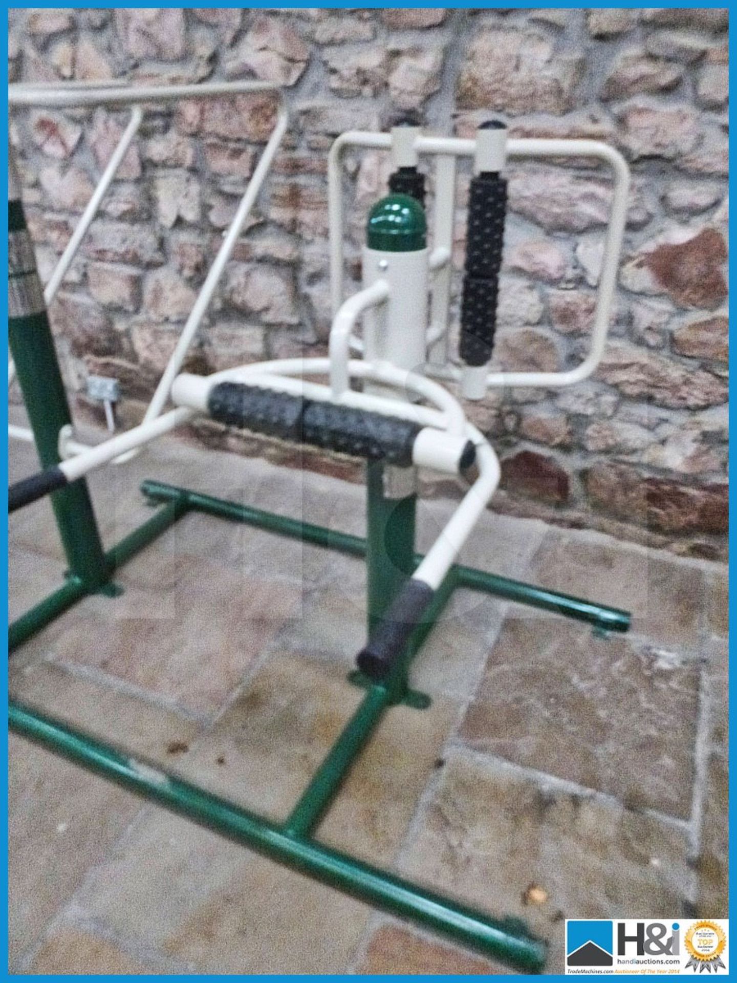 Outdoor fitness equipment comprising of Back massagers, vertical wriggled device and parallel bars . - Image 3 of 8