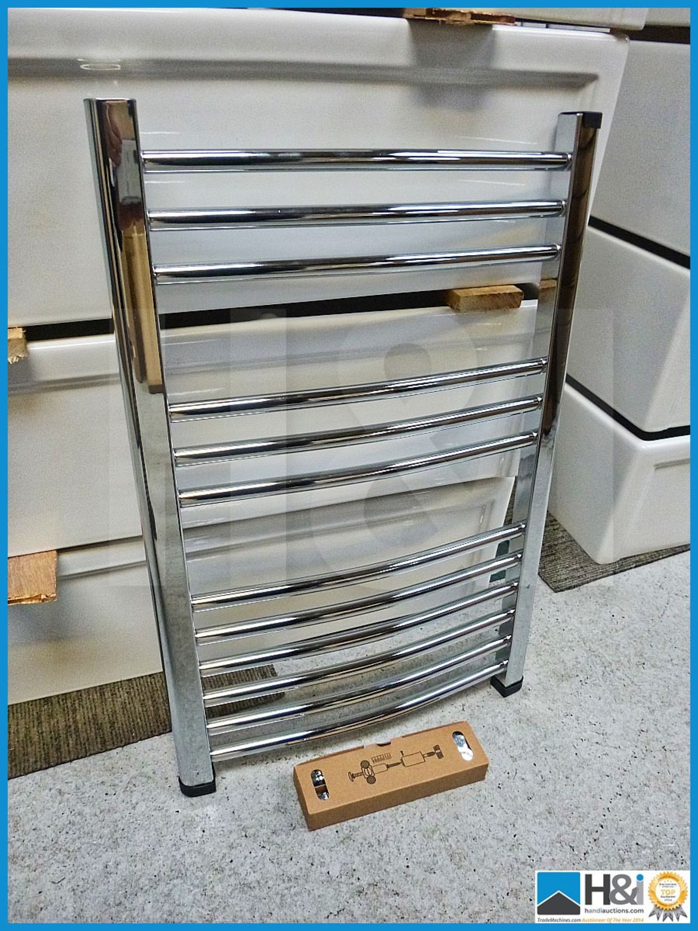 Chrome towel radiator 800mmX500mm Complete with fittings RRP 149 GBP