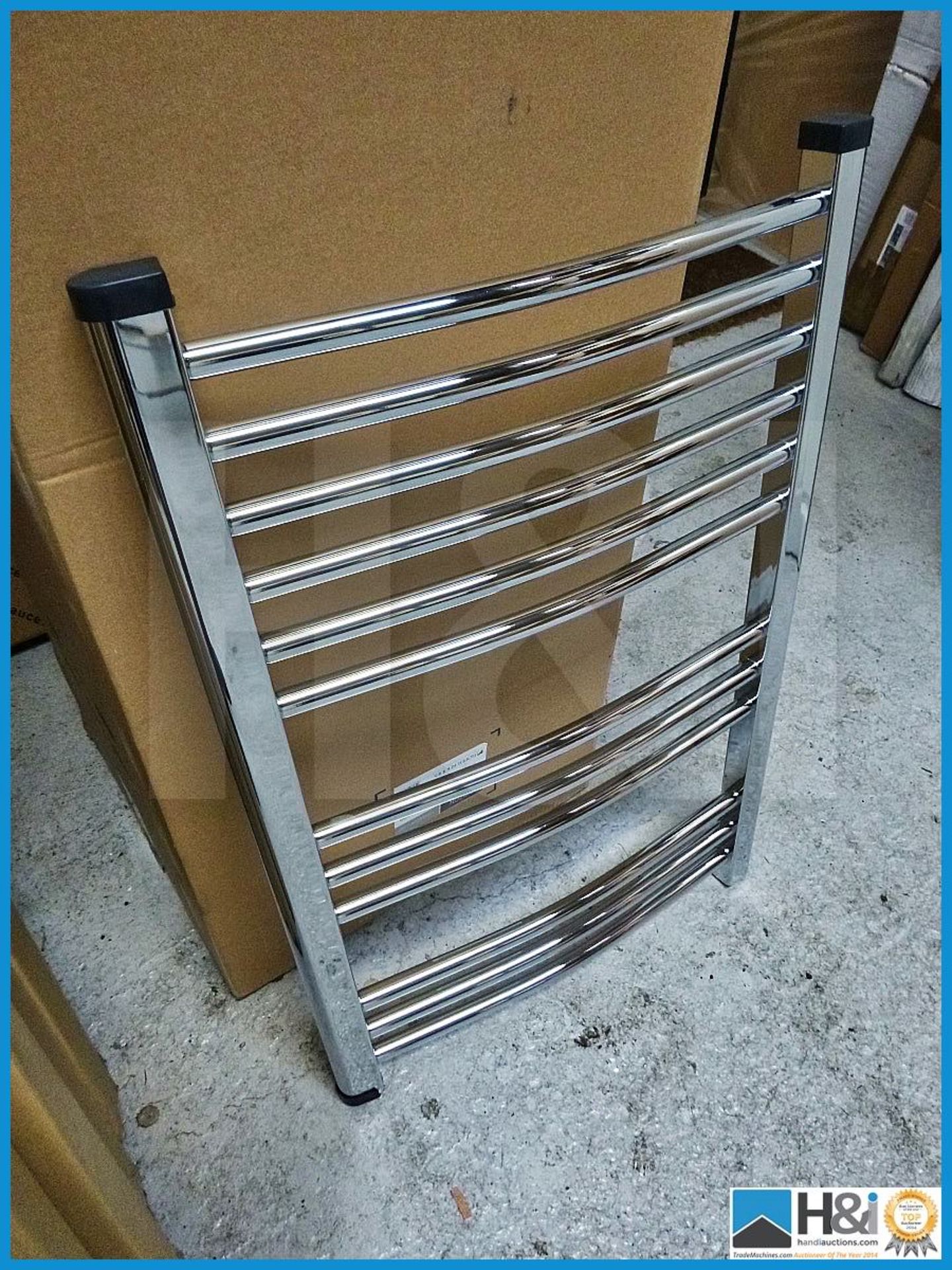 Chrome towel radiator 750X500mm Complete with fittings RRP 129 GBP - Image 2 of 5