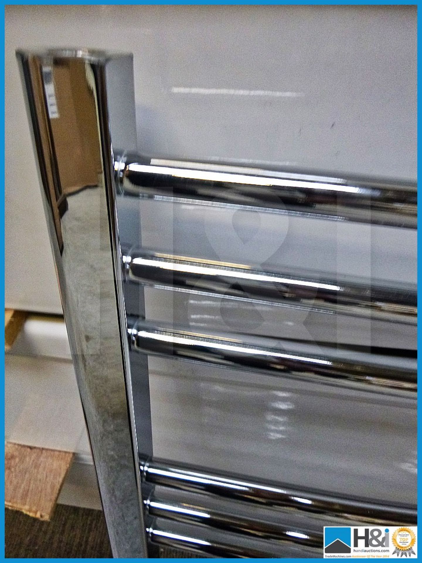 Chrome towel radiator 750X500mm. Complete with fittings RRP 129 GBP - Image 3 of 4