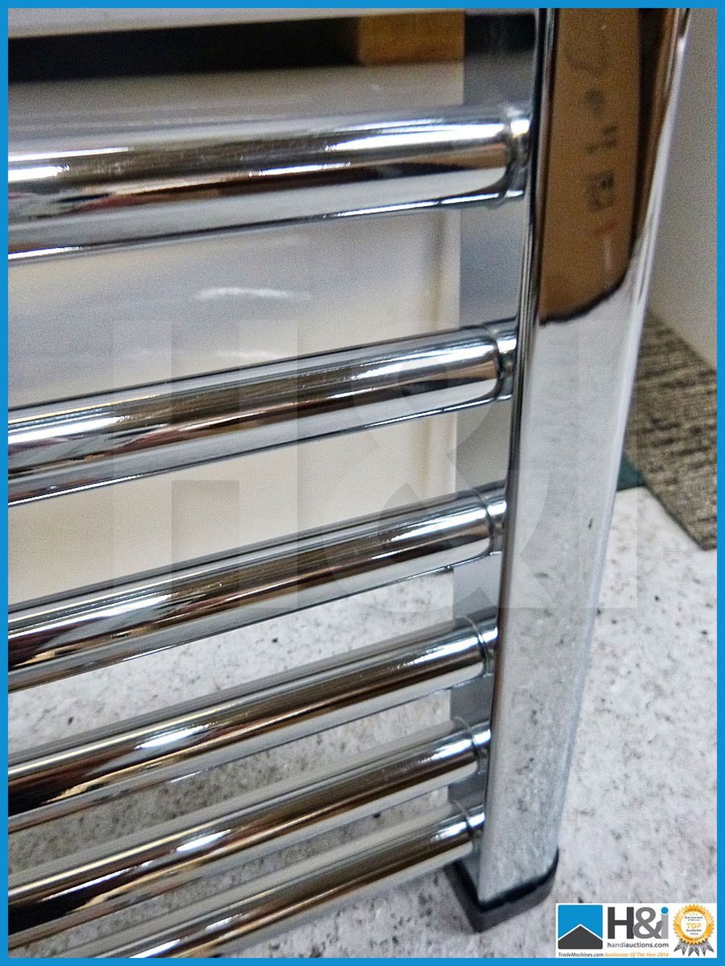 Chrome towel radiator 800mmX500mm Complete with fittings RRP 149 GBP - Image 3 of 4