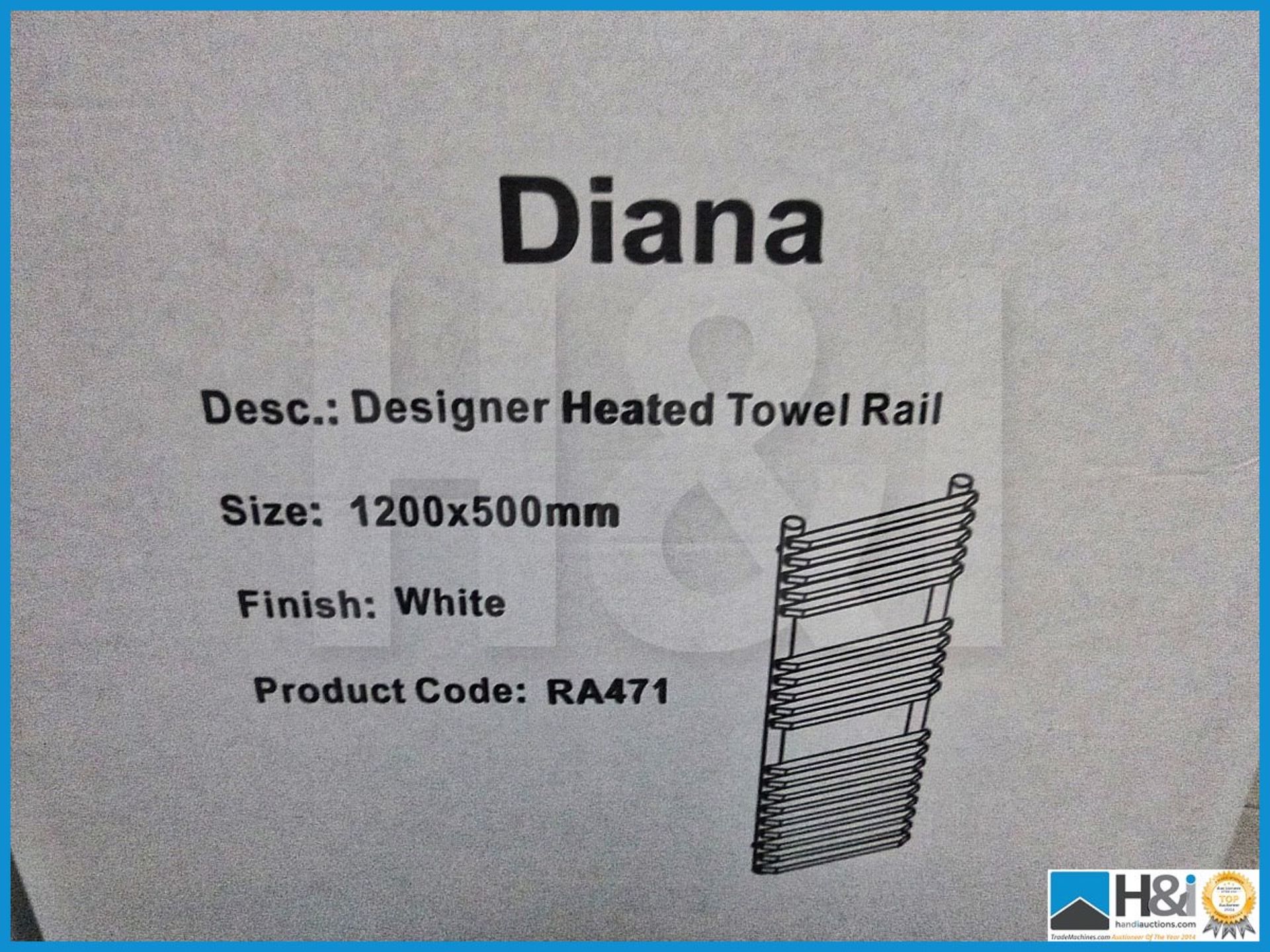 Phoenix Diana designer heated towel rail 1200X500. Complete with fittings in high gloss white RRP 24 - Image 4 of 4