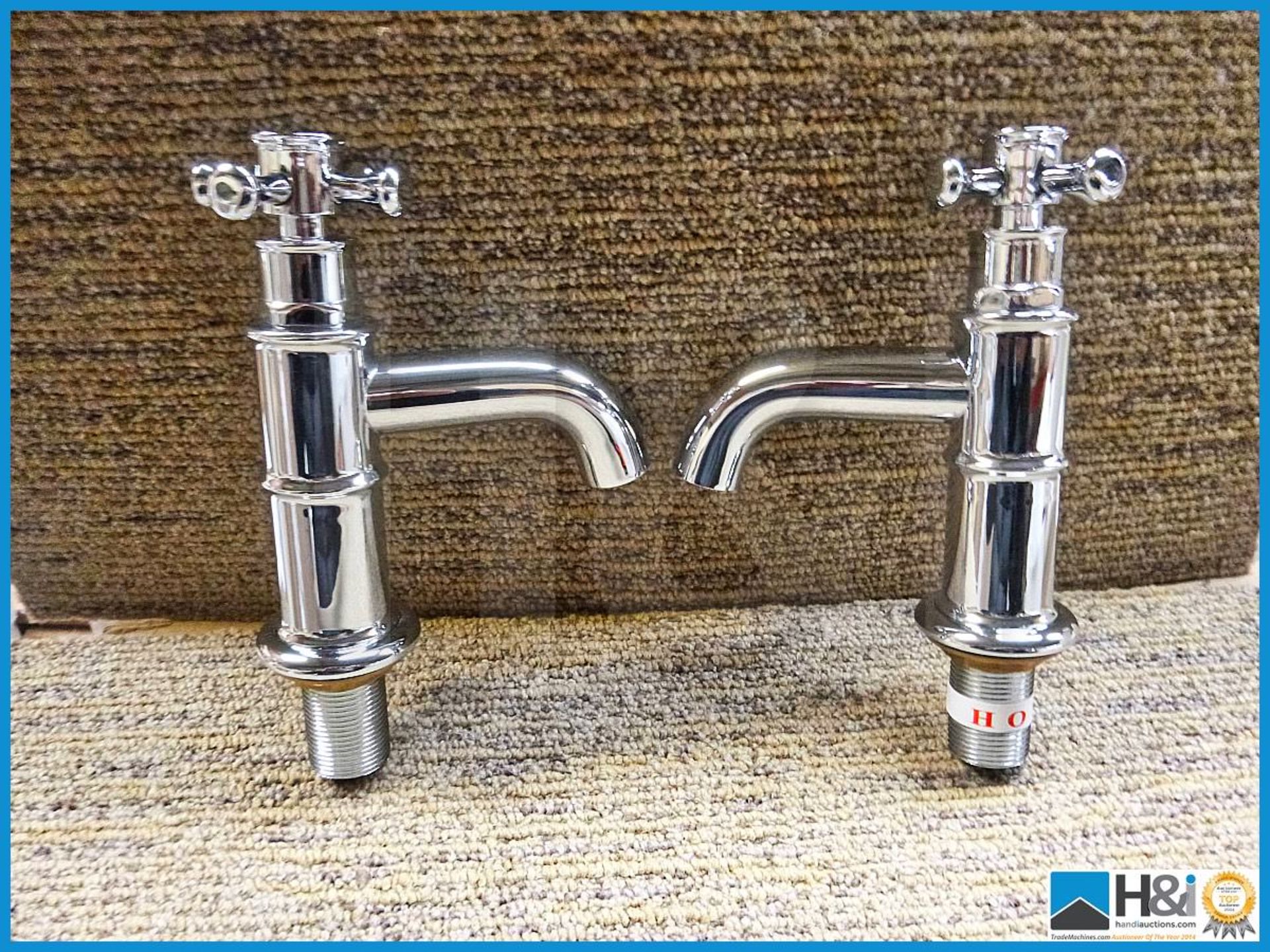 Traditional style polished chrome chrome cross head bath taps TTX003 RRP 129 GBP