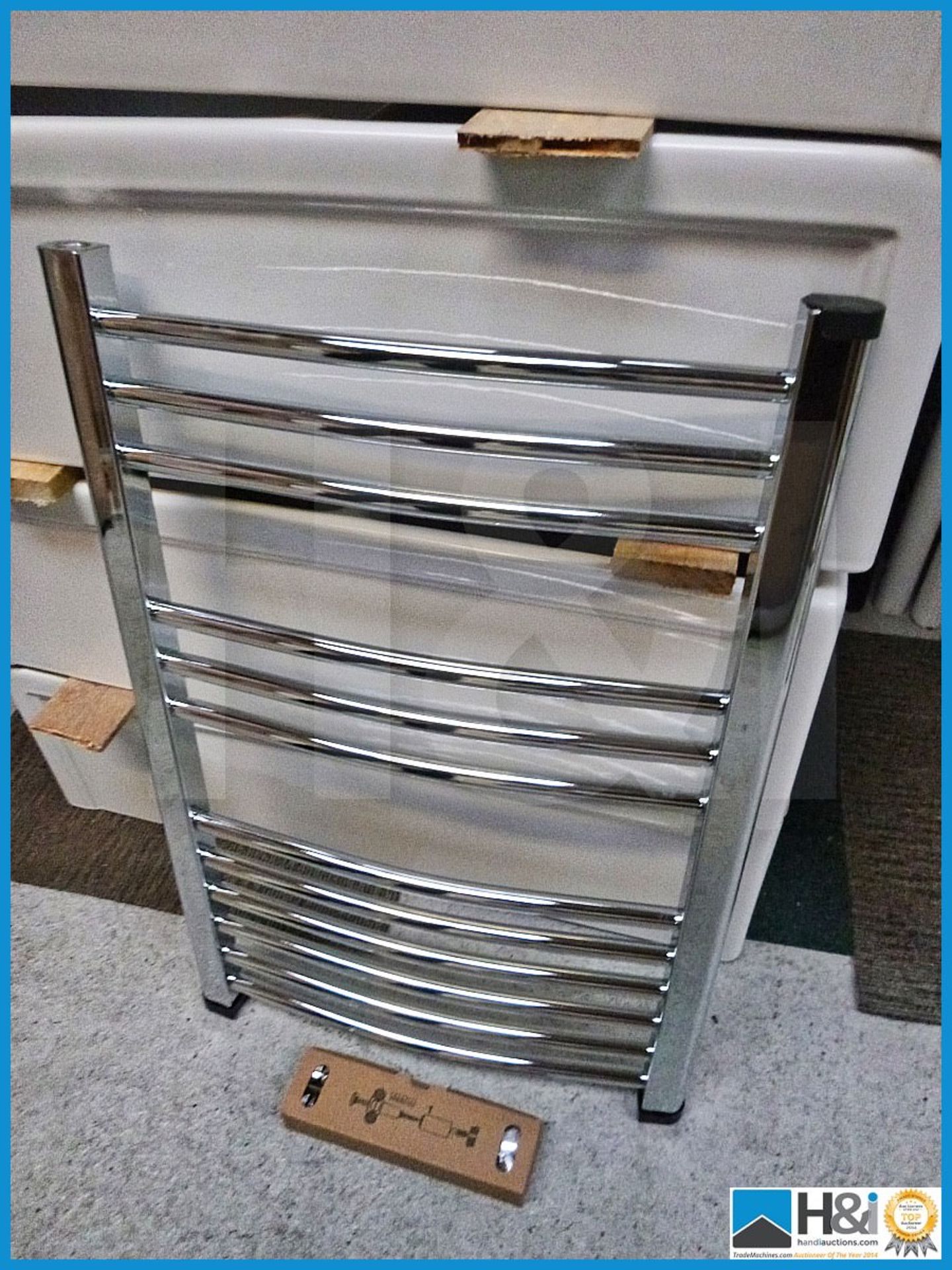 Chrome towel radiator 750X500mm. Complete with fittings RRP 129 GBP - Image 2 of 4
