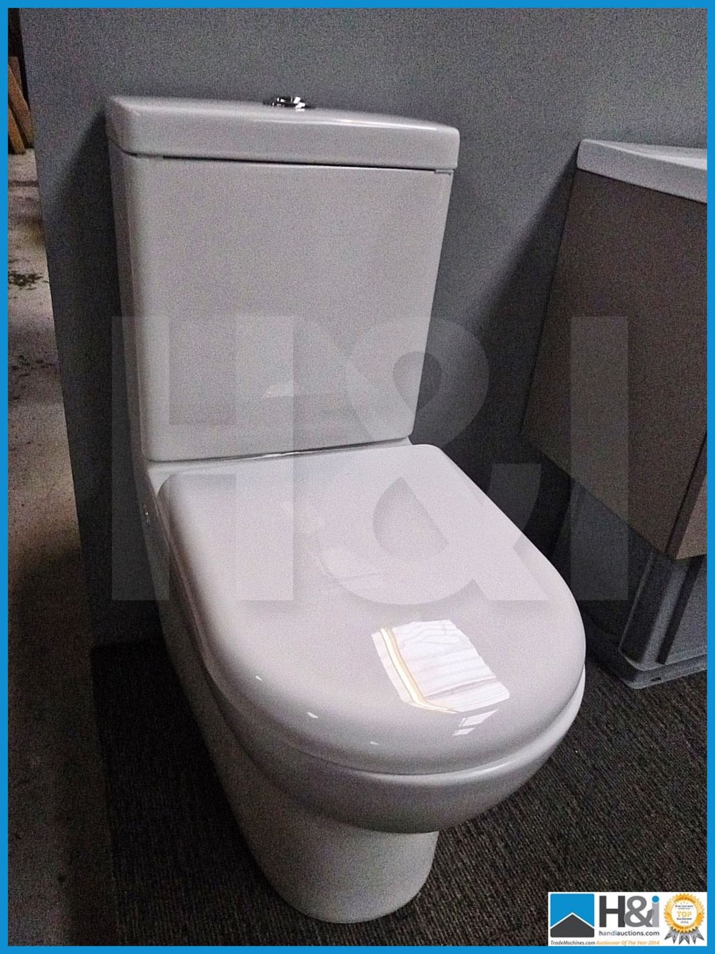 Luxury K 014 Full facia close coupled toilet. Complete with clean easy soft close seat RRP 599 GBP.