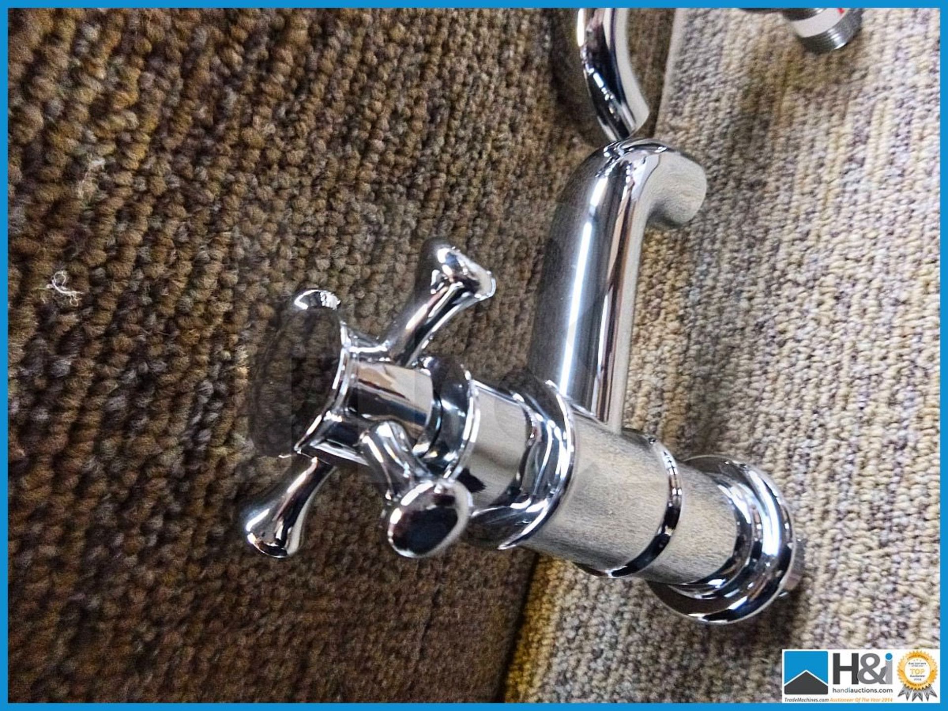 Traditional style polished chrome cross head bath taps TTX003 RRP129 GBP - Image 2 of 4