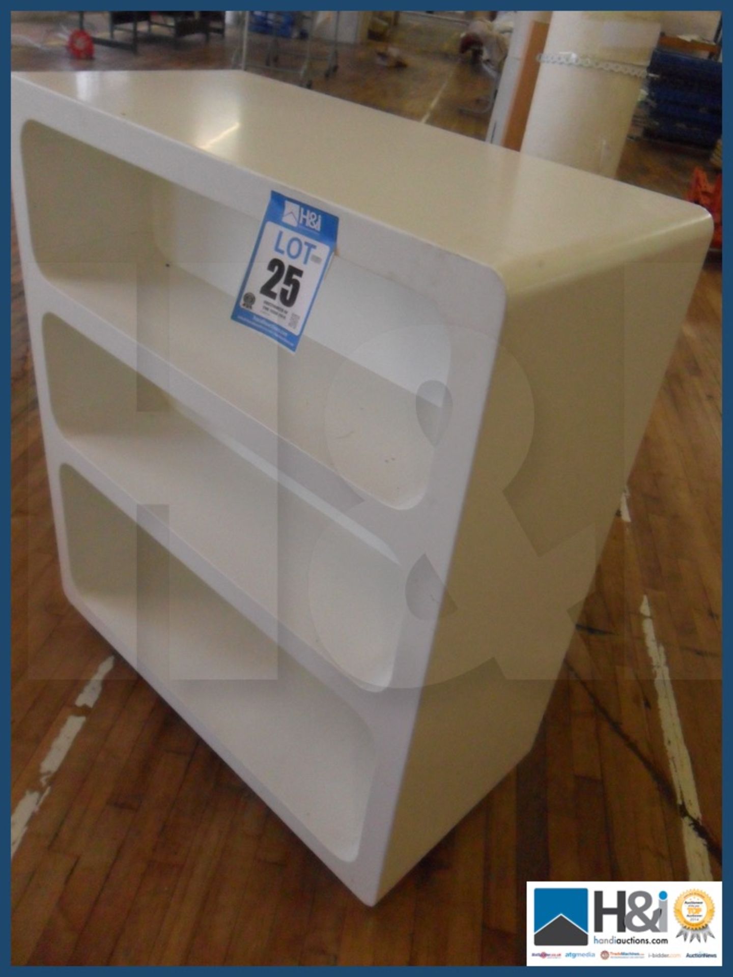 White shelving unit 37"X17"X42 on wheels - Image 2 of 2