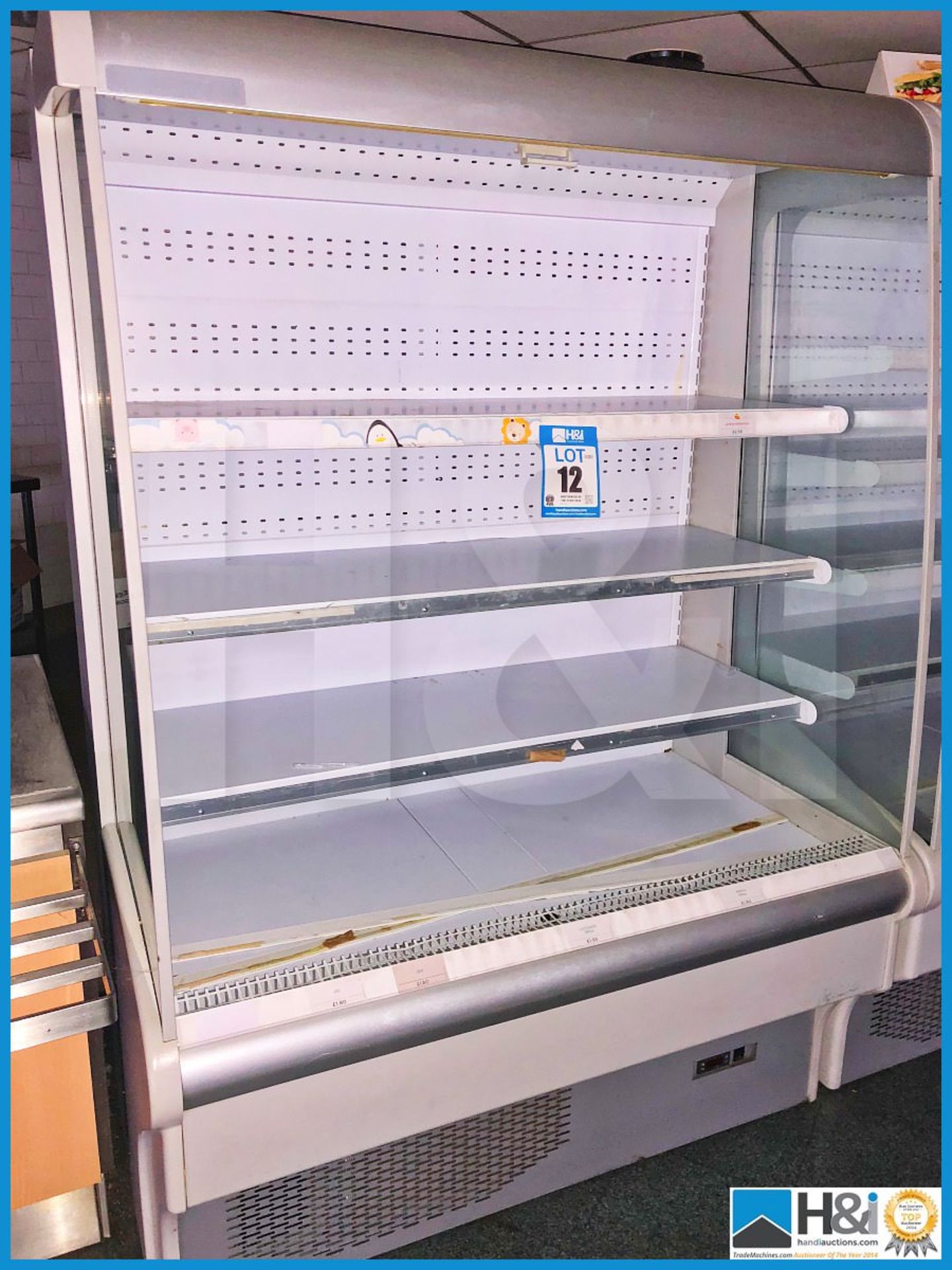 Chilled and illuminated food cabinet with pull down cover 1300mm wide X 850mm deep X 2m high. - Image 2 of 2