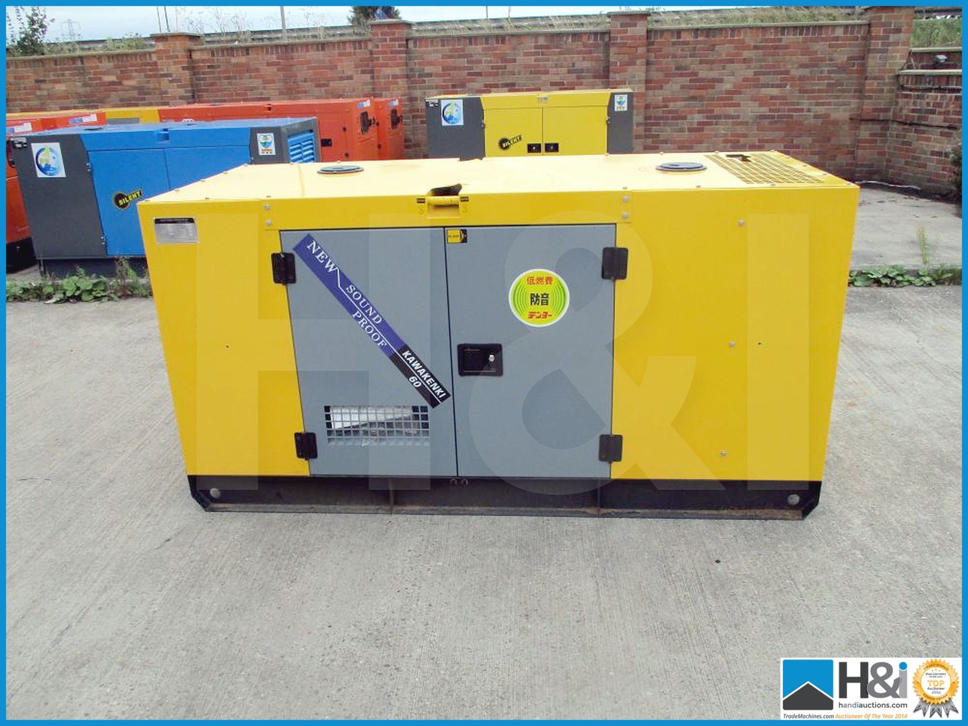 Brand new, unused Kawakenki KK-60KvA diesel generator. No oil or water and ready for transportation.