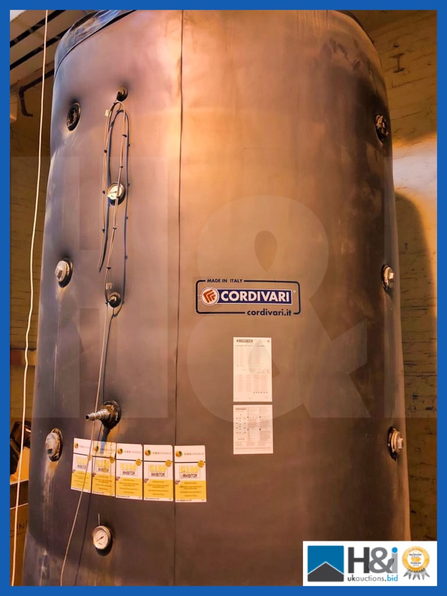 2018 year Cordivari Buffer tank for the storage of hot water for heating supply. Believed to be 8000 - Image 10 of 10