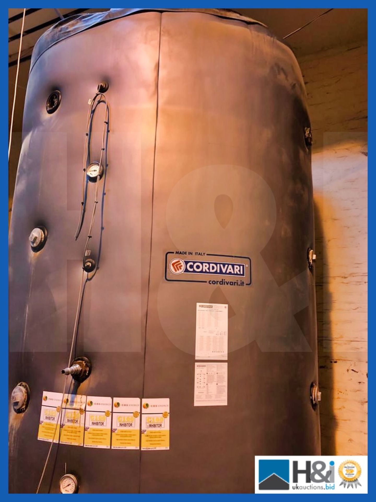 2018 year Cordivari Buffer tank for the storage of hot water for heating supply. Believed to be 8000 - Image 3 of 10