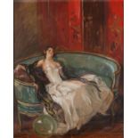 Jean Gabriel Domergue (18891962) Femme élégante sur un canapé huile sur toile signée et datée (19)26