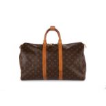 Louis Vuitton sac Keepall 45 en toile enduite Monogram et cuir naturel 26x45 cm