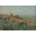 Giuseppe Mentessi (18571931) Basilique San Francesco d'Arezzo huile sur panneau 205x295 cm Au verso: