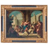 Ecole vénitienne du XVIIIe s. Le Christ et la piscine probatique huile sur toile 755x975 cm
