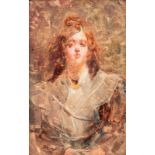 JeanBaptiste Carpeaux (18271875) attr. à Portrait de femme huile sur carton 18x105 cm