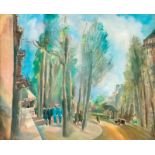 Hermine David (18861970) La place du village huile sur panneau signée 60x73 cm