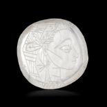 Pablo Picasso (18811973) d'après Profil de Jacqueline plat en argent repoussé Minerve 1er titre