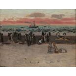 Maurice Brianchon (18991979) La plage huile sur panneau signée huile sur panneau 27x35 cm