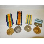 A pair of First World War medals awarded to G -23730 Pte W Bowles R.W Kent Regiment together with