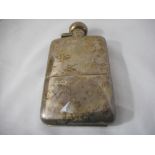 A plain silver hip flask - Sheffield 1915, makers mark for William Hutton and Sons Ltd