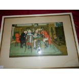 Two coloured prints after Cecil Aldin - Mated and Revoked - 11 1/2in. x 18in. a coloured print of an