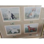 A selection of framed sets of cigarette cards including John Players Naval Ships, Gilbert and