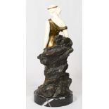 A bronze and ivory study entitled Iphigenia depicting a semi nude classical female in an off the